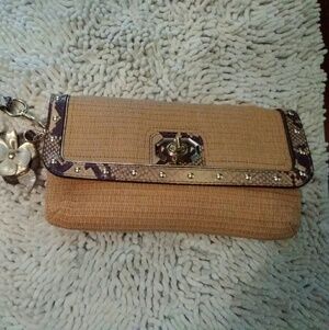 New Coach Tan Clutch Wristlet